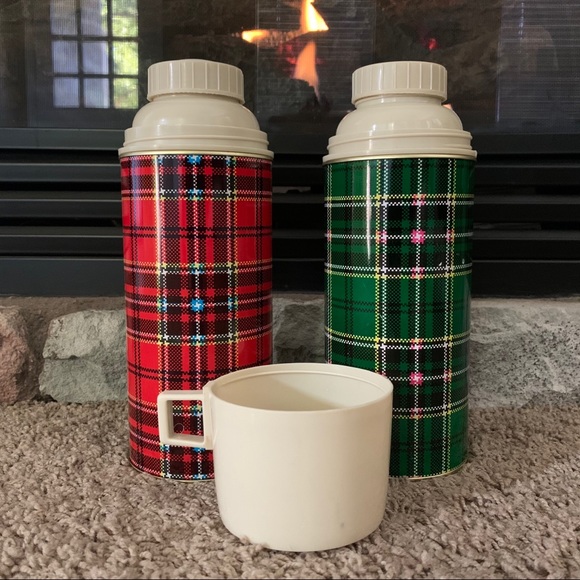 Vintage Christmas Thermos (set of 2)